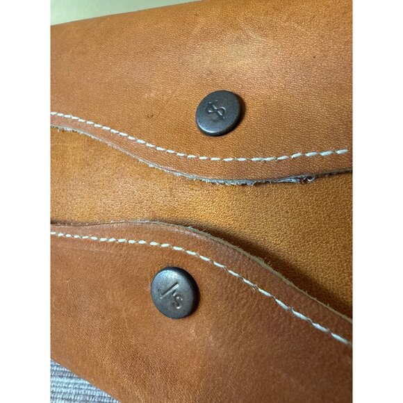 Vintage Cowhide Leather Checkbook Wallet With Coin Pocket & Card Holder Tan - Picture 8 of 16